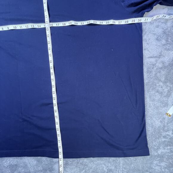 Lands End Shirt Mens 3XL Tall Navy Blue Long Sleeve Crewneck Super-T Cotton Big - Picture 4 of 5